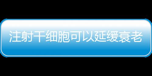 注射干细胞可以延缓衰老三倍